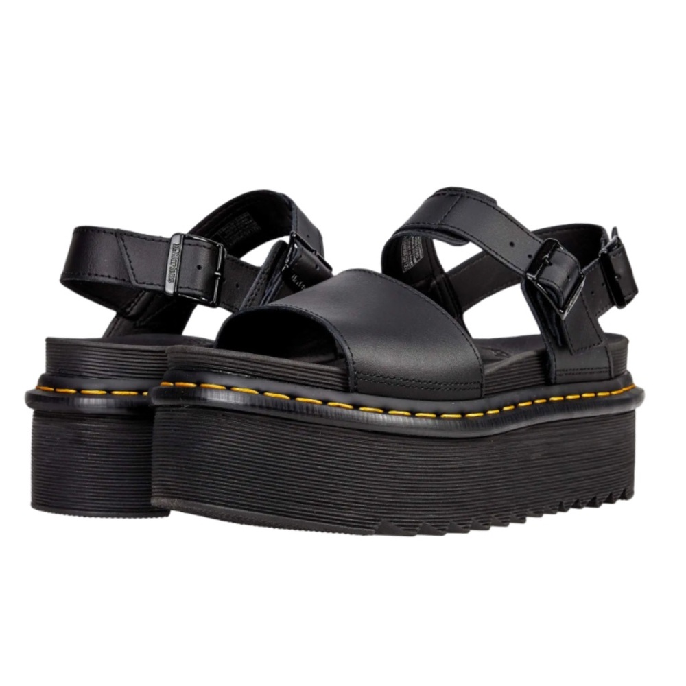 DR. MARTENS - VOSS WOMEN'S LEATHER STRAP PLATFORM SANDALS